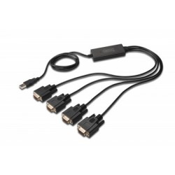 Convertor USB-Serial RS232 x 4 porturi Digitus,1.5m