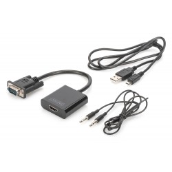Convertor VGA la HDMI cu cablu Digitus