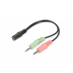 Cablu adaptor stereo 3.5 mama 4 pini la 2x3.5 stereo tata