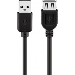 Cablu USB 2.0 A tata -A mama 0.3m negru
