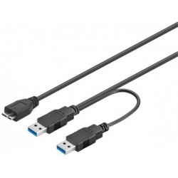 Cablu Y extern 2xUSB 3.0 - microB USB 3.0 1.8m